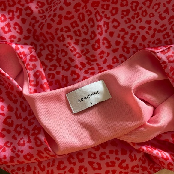 Adrienne Pink Leopard Cheetah Print Long Balloon Sleeve Blouse Top Size Large - Picture 5 of 6